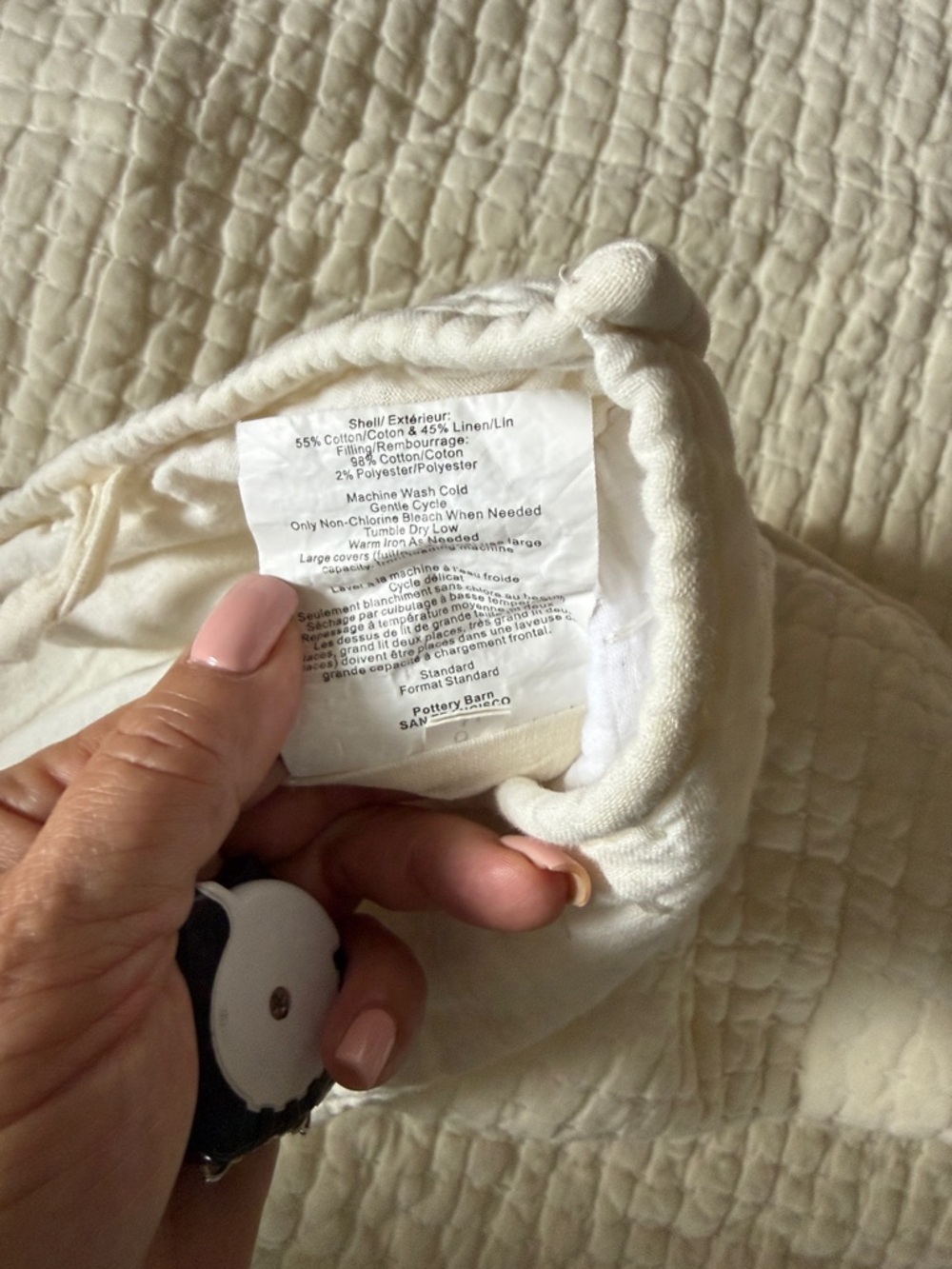 Pottery Barn Quilted Pillow Shams in Cream - Picture 4 of 4
